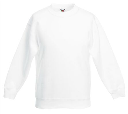 FOTL Kids Classic Set-In Sweat, White, 3-4jr