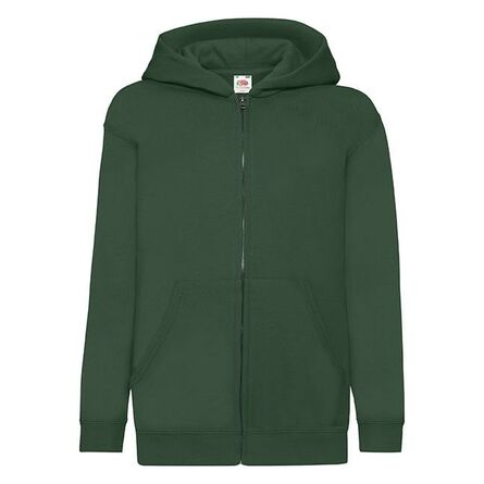 FOTL Kids Classic Hooded Sweat Jacket, Bottle Green, 5-6jr