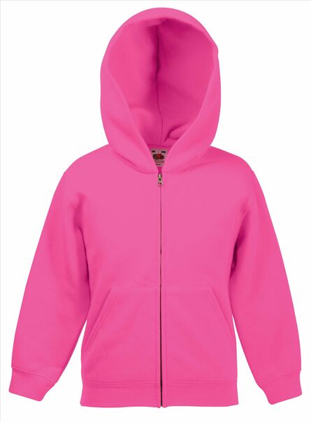 FOTL Kids Classic Hooded Sweat Jacket, Fuchsia, 5-6jr