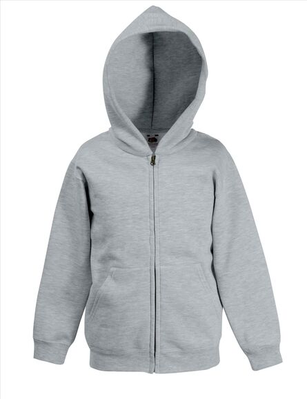 FOTL Kids Classic Hooded Sweat Jacket, Heather Grey, 5-6jr