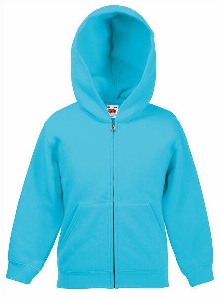 FOTL Kids Classic Hooded Sweat Jacket, Azure Blue, 5-6jr