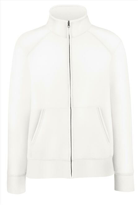 FOTL Lady-Fit Premium Sweat Jacket, White, XS
