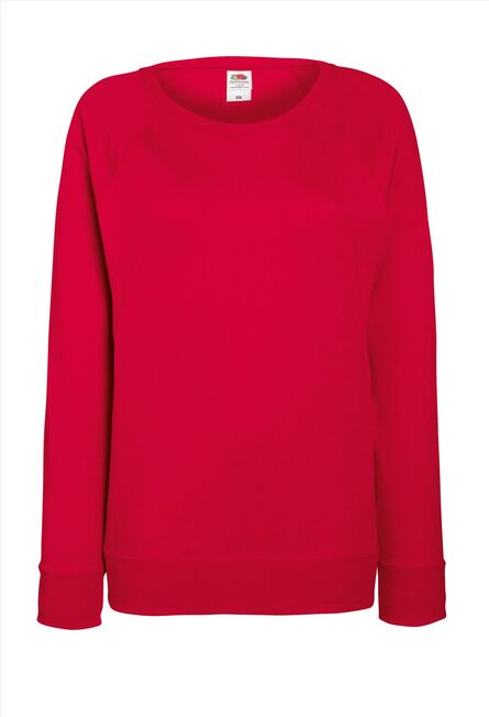 FOTL Lady-Fit Lightweight Raglan Sweat, Red, S