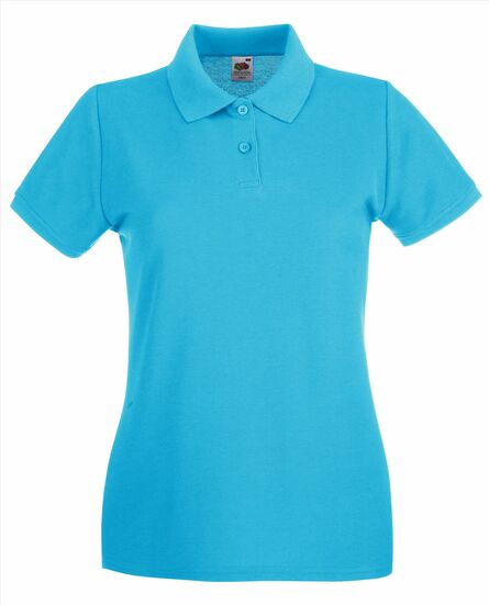 FOTL Lady-Fit Premium Polo, Azure Blue, XS