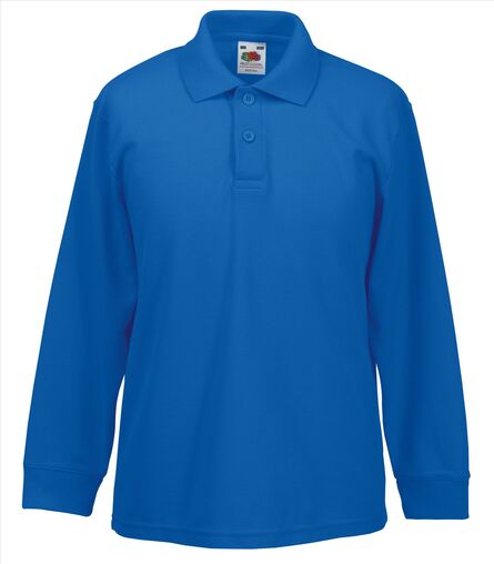 Kids 65/35 Longsleeve Polo, Royal Blue, 3-4jr, FOL