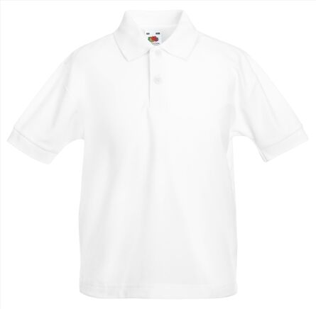 FOTL Kids 65/35 Polo, White, 3-4jr