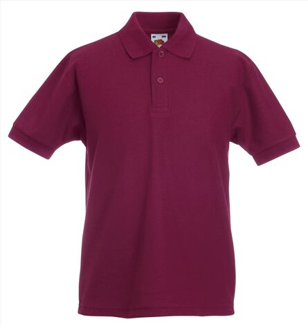 FOTL Kids 65/35 Polo, Burgundy, 3-4jr