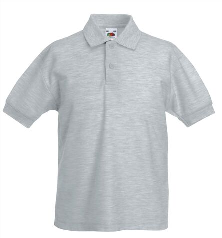 FOTL Kids 65/35 Polo, Heather Grey, 3-4jr