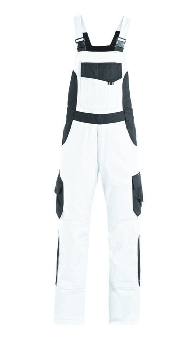 FHB ECKHARD Tuinbroek Twill | wit-antraciet | 42
