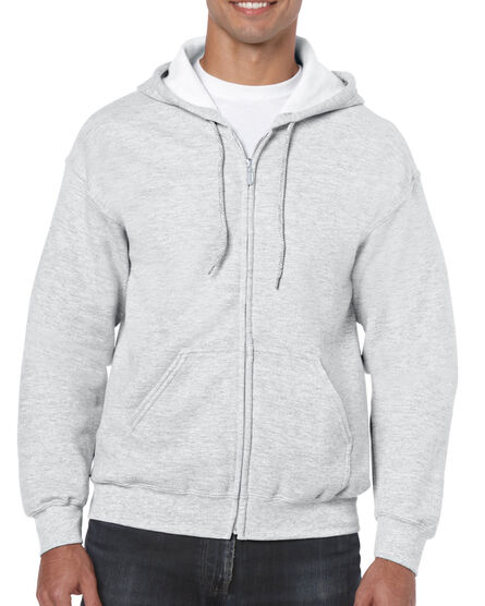Gildan Sweater Hooded Full Zip HeavyBlend for him | CG3 Ash | S