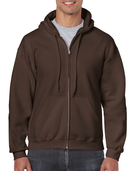 Gildan Sweater Hooded Full Zip HeavyBlend for him | 105 Dark Chocolate | S