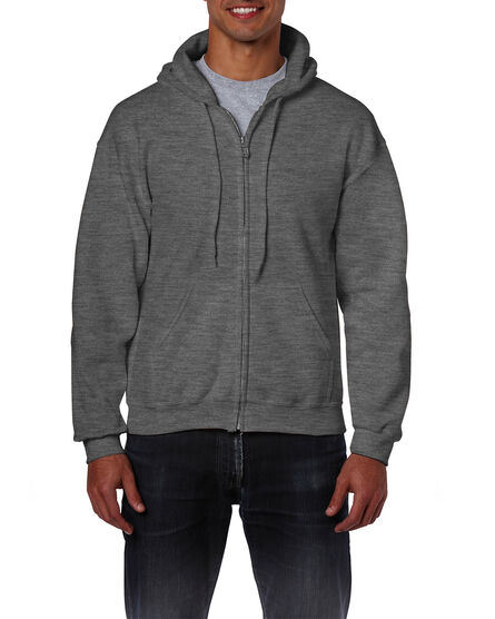 Gildan Sweater Hooded Full Zip HeavyBlend for him | 446 Dark Heather | S