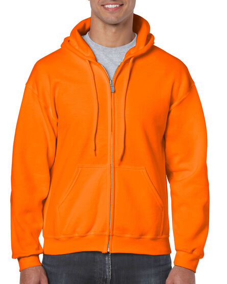 Gildan Sweater Hooded Full Zip HeavyBlend for him | 21 Safety Orange | S