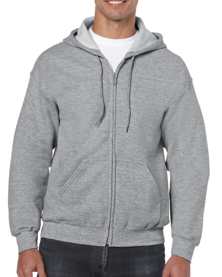 Gildan Sweater Hooded Full Zip HeavyBlend for him | CG7 Sports Grey | S