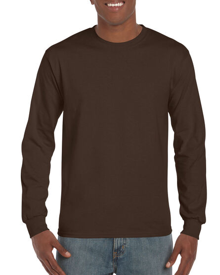 Gildan T-shirt Ultra Cotton LS | 105 Dark Chocolate | S