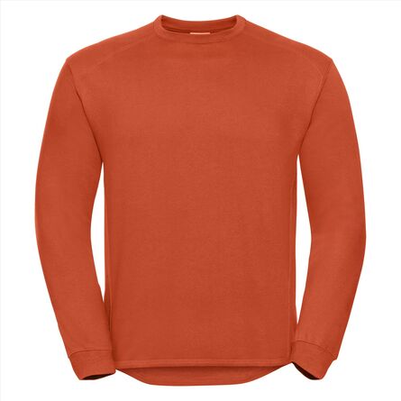 RUS Heavy Duty Crewneck Sweatshirt, Orange, XS