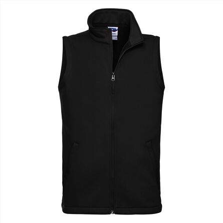 RUS Men Smart Softshell Gilet, Black, XS