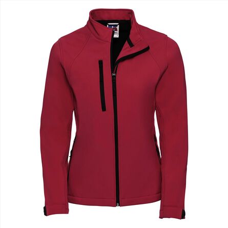 RUS Ladies Softshell Jacket, Classic Red, XS