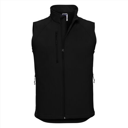RUS Men Softshell Gilet, Black, XS