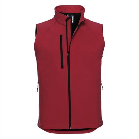 RUS Men Softshell Gilet, Classic Red, XS