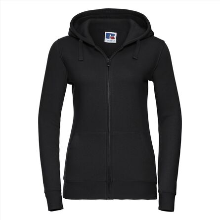 RUS Ladies Authentic Zip Hood Jacket, Black, XS