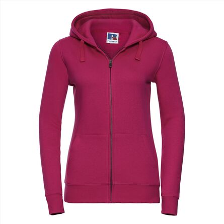 RUS Ladies Authentic Zip Hood Jacket, Fuchsia, XS