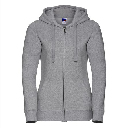 RUS Ladies Authentic Zip Hood Jacket, Light Oxford, XS