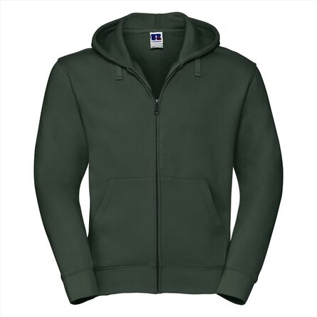 RUS Men Authentic Zip Hood Jacket, Bottle Green, XS