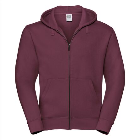 RUS Men Authentic Zip Hood Jacket, Burgundy, XS
