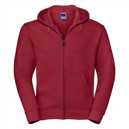 RUS Men Authentic Zip Hood Jacket, Classic Red, XS