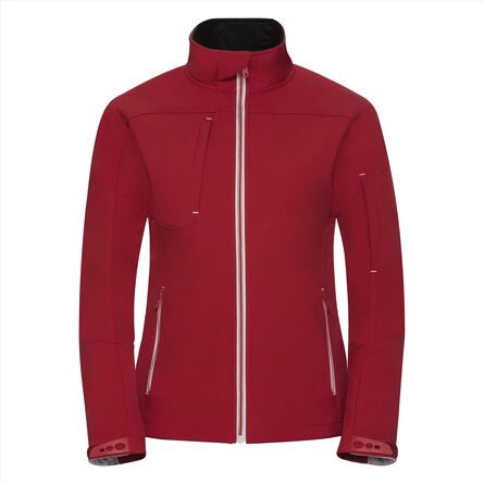 RUS Ladies Bionic Softshell Jacket, Classic Red, XS