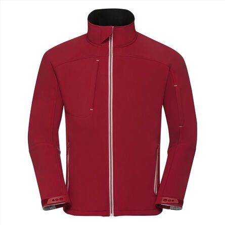 RUS Men Bionic Softshell Jacket, Classic Red, XS