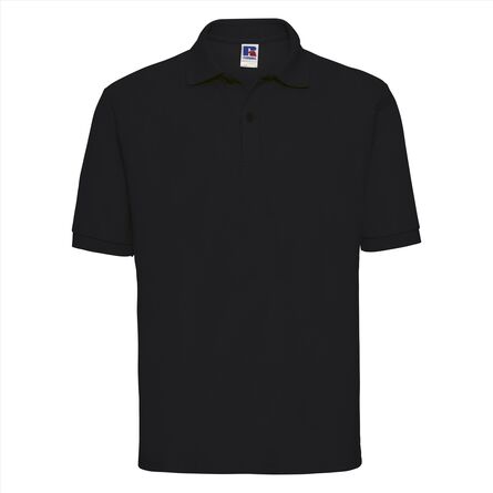 RUS Men Classic Polycotton Polo, Black, XS