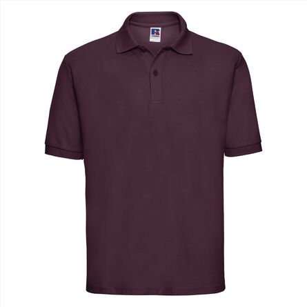 RUS Men Classic Polycotton Polo, Burgundy, XS