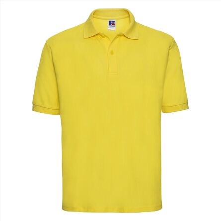 RUS Men Classic Polycotton Polo, Yellow, XS