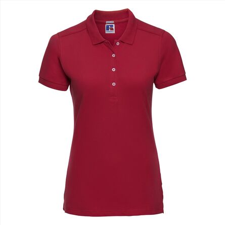RUS Ladies Fitted Stretch Polo, Classic Red, XS