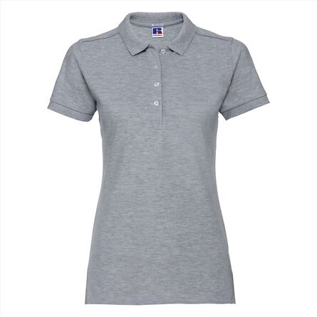 RUS Ladies Fitted Stretch Polo, Light Oxford, XS