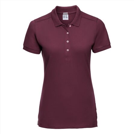 RUS Ladies Fitted Stretch Polo, Burgundy, XS