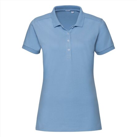 RUS Ladies Fitted Stretch Polo, Sky Blue, XS