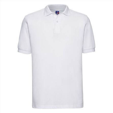 RUS Hardwearing Polycotton Polo, White, XS