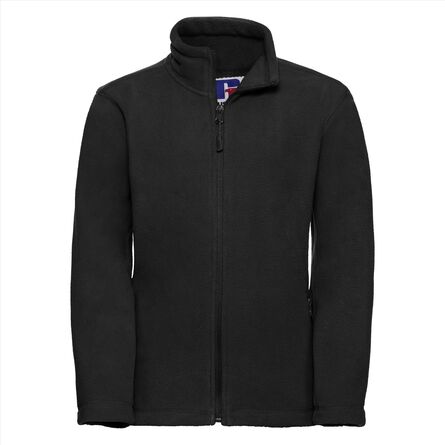 Children's Full Zip Outdoor Fleece, Black, 3-4jr, RUS