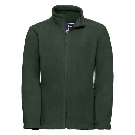 Children's Full Zip Outdoor Fleece, Bot. Green, 3-4jr, RUS