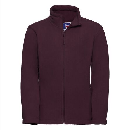 Children's Full Zip Outdoor Fleece, Burgundy, 3-4jr, RUS