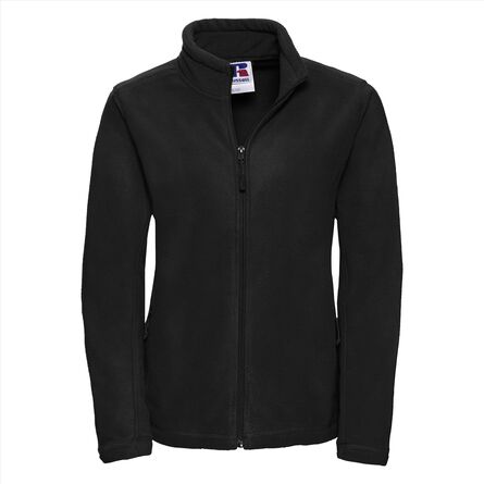 RUS Ladies Full Zip Outdoor Fleece, Black, XS