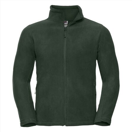 RUS Men Full Zip Outdoor Fleece, Bottle Green, XS