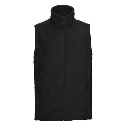 RUS Men Outdoor Fleece Gilet, Black, XS
