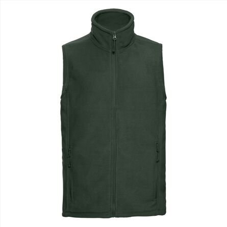 RUS Men Outdoor Fleece Gilet, Bottle Green, XS