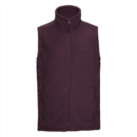 RUS Men Outdoor Fleece Gilet, Burgundy, XS