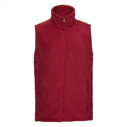 RUS Men Outdoor Fleece Gilet, Classic Red, XS