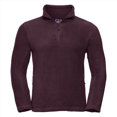 RUS Quarter Zip Outdoor Fleece, Burgundy, XS